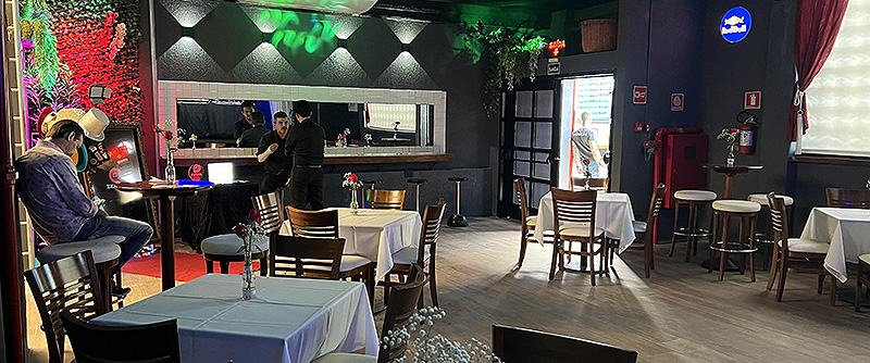 Salão de eventos com dois ambientes