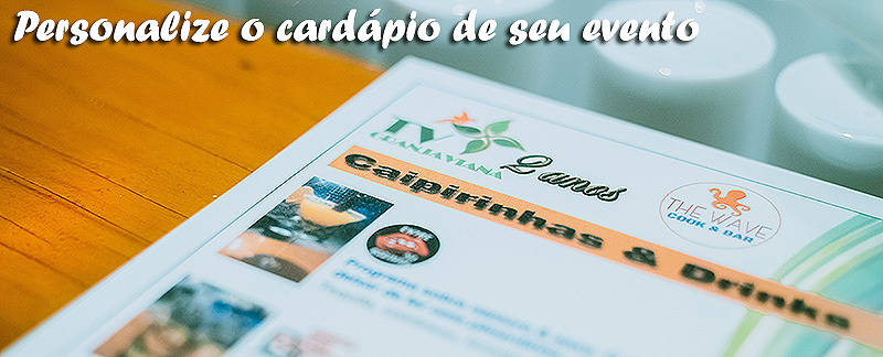 Personalize o cardápio de seu evento